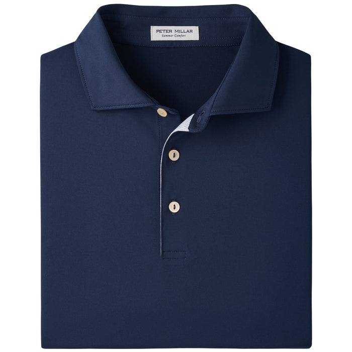 Peter Millar 2026 Solid Colour Performance Jersey Polo Shirt - Navy