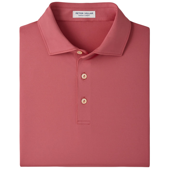 Peter Millar 2026 Solid Performance Jersey Polo Shirt - Red Coral