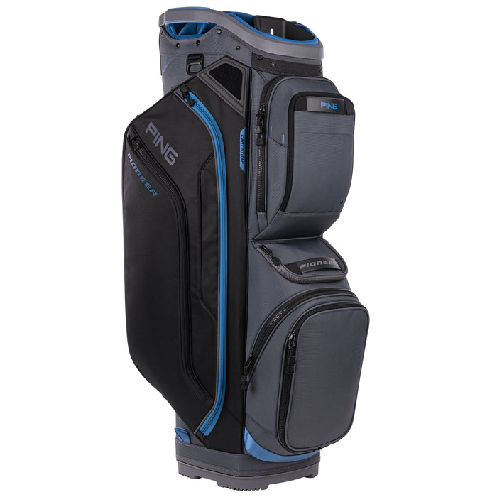 PING 244 Pioneer 27 Cart Bag - Iron/Black/Maliblue