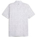 Puma Mattr Caddy Polo Shirt in White and a Slate pattern featuring caddy bags