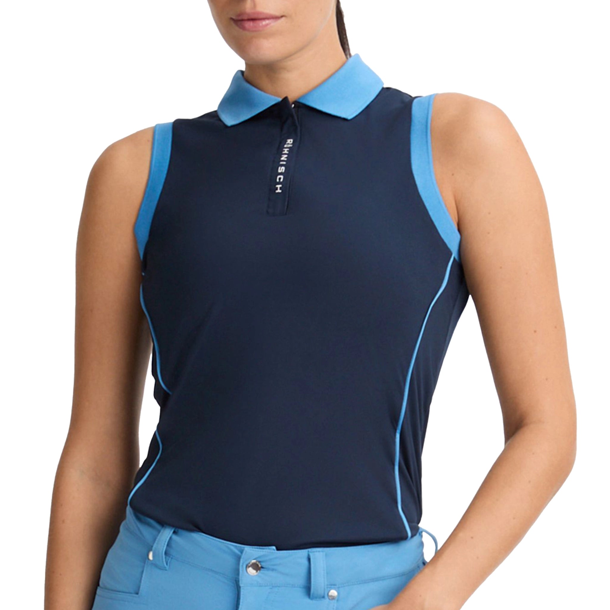 Rohnisch Ladies 2025 Ultra Viola UV Sleeveless Polo Shirt Navy XS