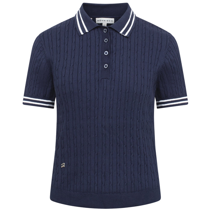 Rohnisch Ladies 2026 Classic Cable Polo Shirt - Navy