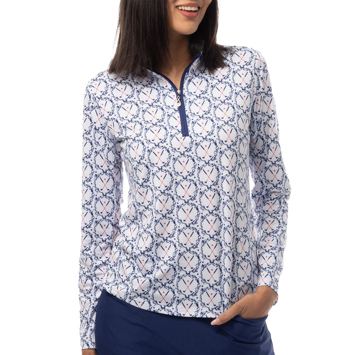 SanSoleil Ladies 2026 Solcool Print Mock