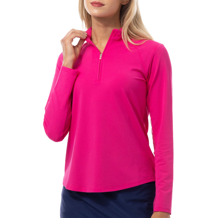 San Soleil Ladies 2025 Soltek Lux Long Sleeve Solid Mock