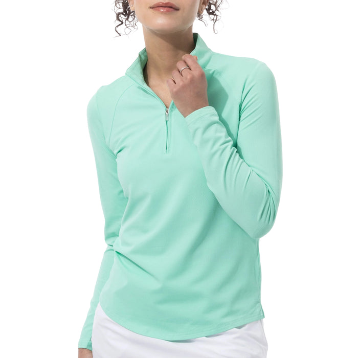 San Soleil Ladies 2025 Soltek Lux Long Sleeve Solid Mock