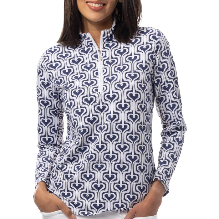 SanSoleil Ladies 2026 Soltek Lux Long Sleeve Print Mock