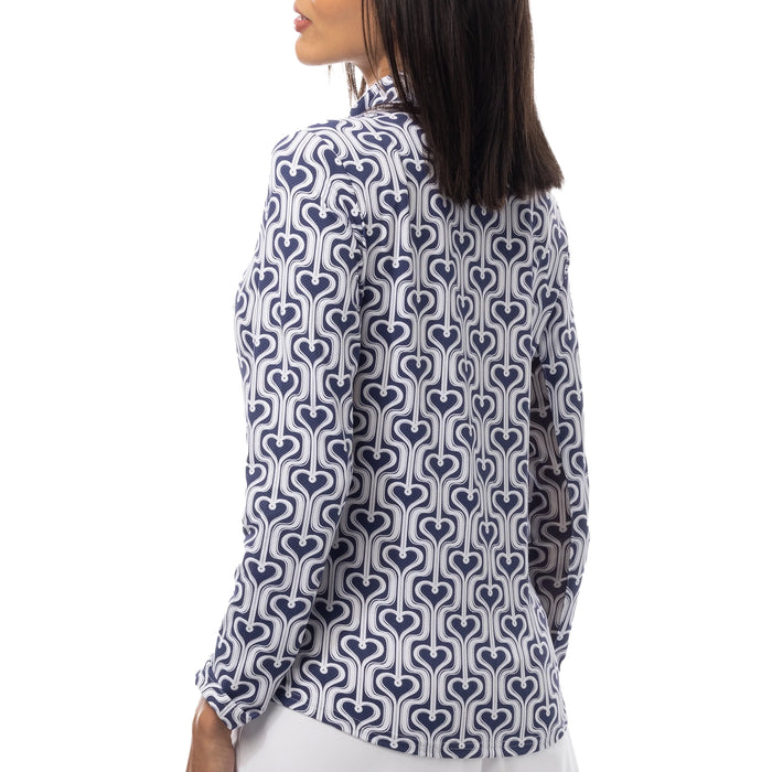 SanSoleil Ladies 2026 Soltek Lux Long Sleeve Print Mock