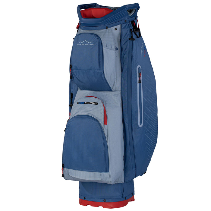 Sun Mountain 2027 C100 H2NO Waterproof Cart Bag - Sport Navy/Ash/Red