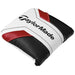 TaylorMade Spider Mallet Headcover in White Black and Red and featuring the TaylorMade logo in black stitching
