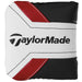 TaylorMade Spider Mallet Headcover in White Black and Red and featuring the TaylorMade logo in black stitching