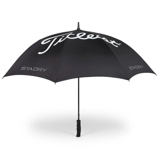 Titleist 2023 Stadry Single Canopy Umbrella in Black with white Titleist and grey Stadry logos
