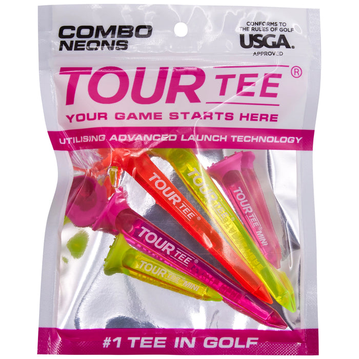 TOUR Tee Combo Pack Neon Golf Tees