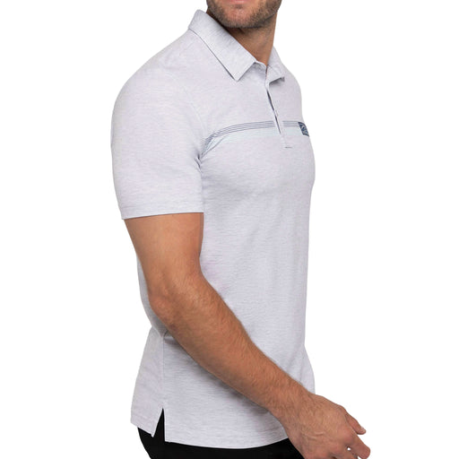 Travis Mathew Neotropical Polo Shirt in a heather light grey