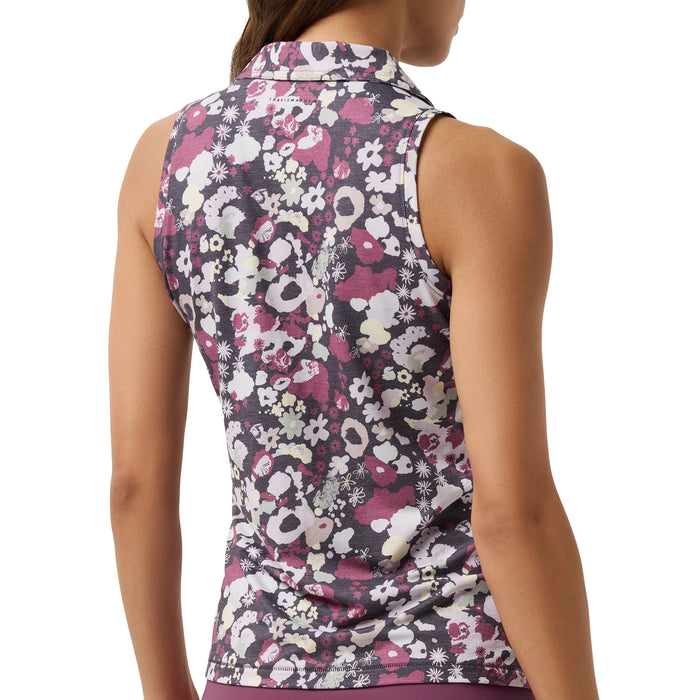 TravisMathew Ladies 2025 Featherweight Printed Sleeveless Polo Shirt