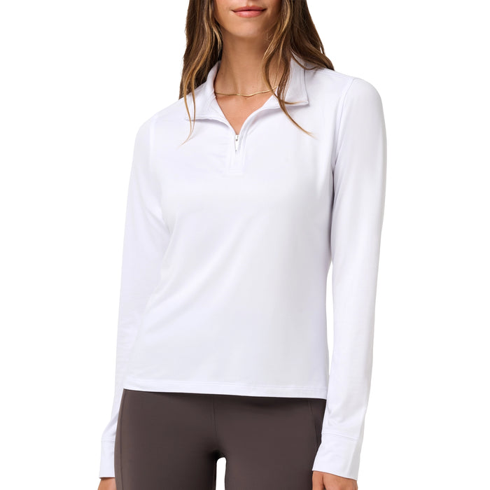 TravisMathew Ladies 2026 Skyloft Light Long Sleeve Polo Shirt - White