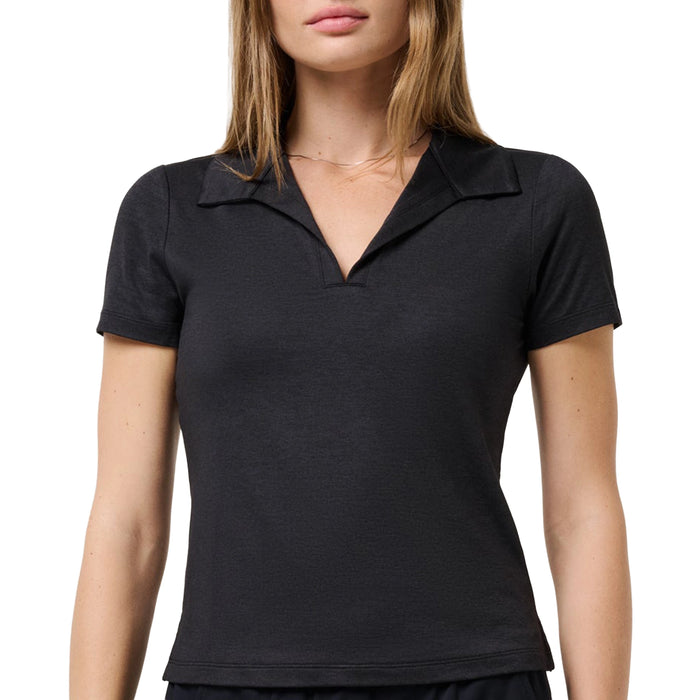 TravisMathew Ladies 2026 Skyloft Light Polo Shirt - Heather Black
