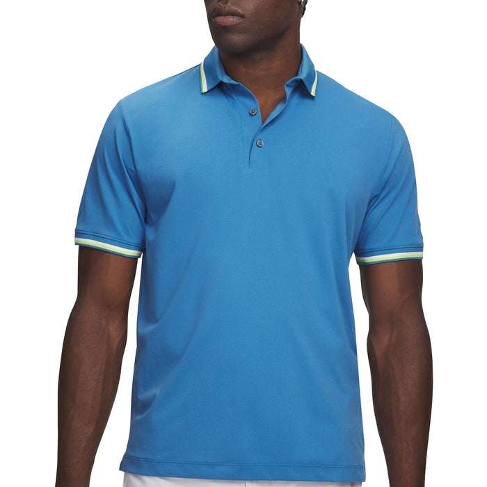 Under Armour 2026 ArmourDry Rib Polo Shirt - Aegean Blue/Green Citrine/Midnight Navy