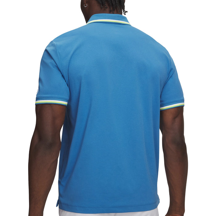Under Armour 2026 ArmourDry Rib Polo Shirt - Aegean Blue/Green Citrine/Midnight Navy