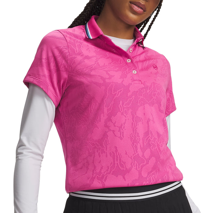 Under Armour Ladies 2026 ArmourDry Jacquard Polo Shirt - Virtual Pink
