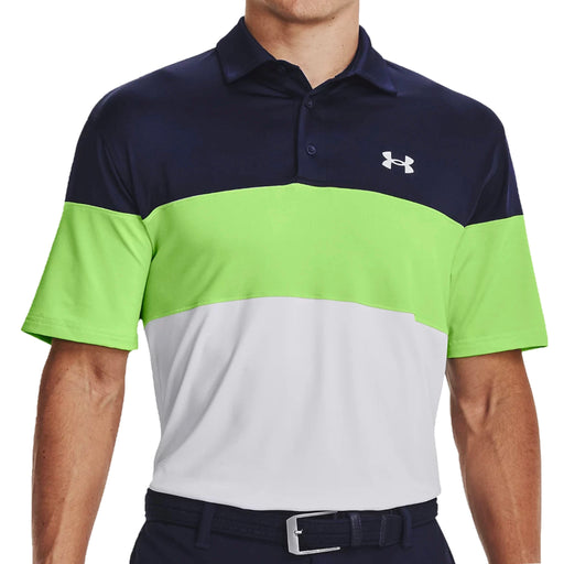 Under Armour Playoff 2.0 Blocked Polo Shirt in Navy/Lime/White