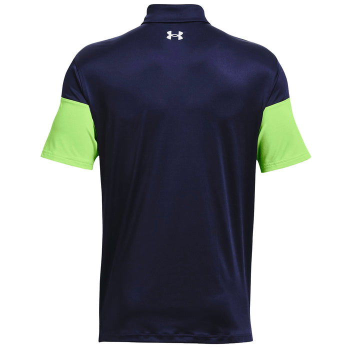 Under Armour Playoff 2.0 Blocked Polo Shirt in Navy/Lime/White