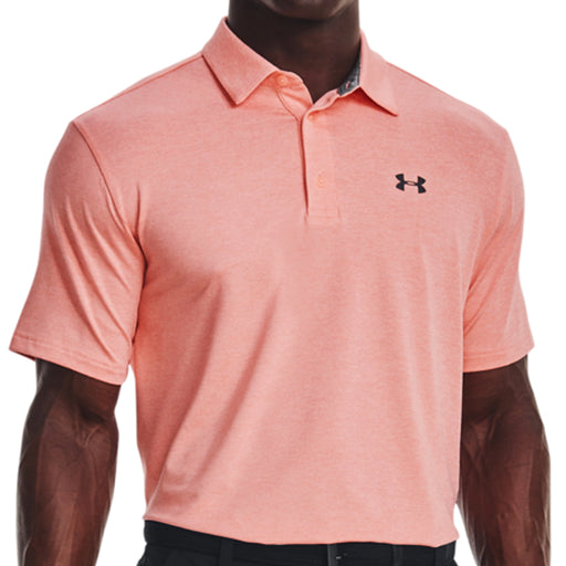 Under Armour Playoff 2.0 Heather Polo in Salmon Pink 