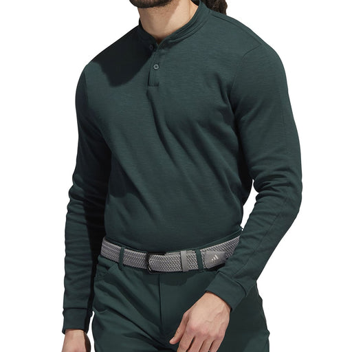 adidas Go-To Henley Long Sleeve Polo Shirt Shadow Green Model