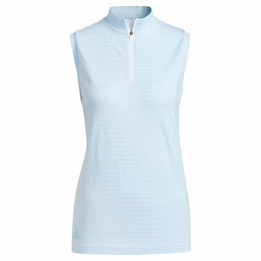 adidas Ladies Primeknit Sleeveless Polo Shirt Bliss Blue Front