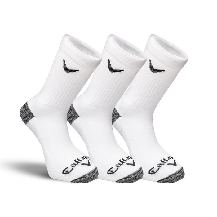 Callaway Sports Crew Socks 3 Pack White