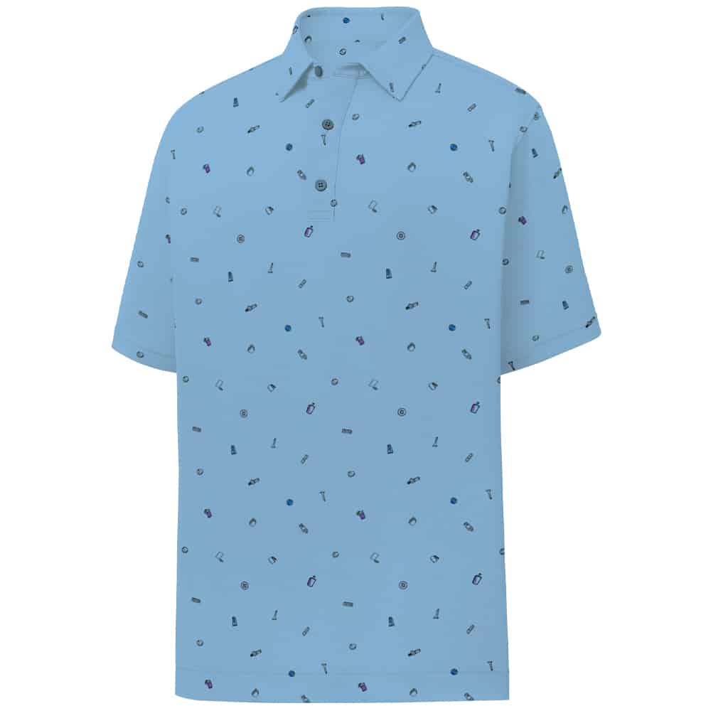 FootJoy Golfbag Doodle Print Lisle Polo Shirt — The House of Golf