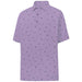 FootJoy Athletic Fit Golfbag Doodle Print Lisle Polo Shirt Lavender