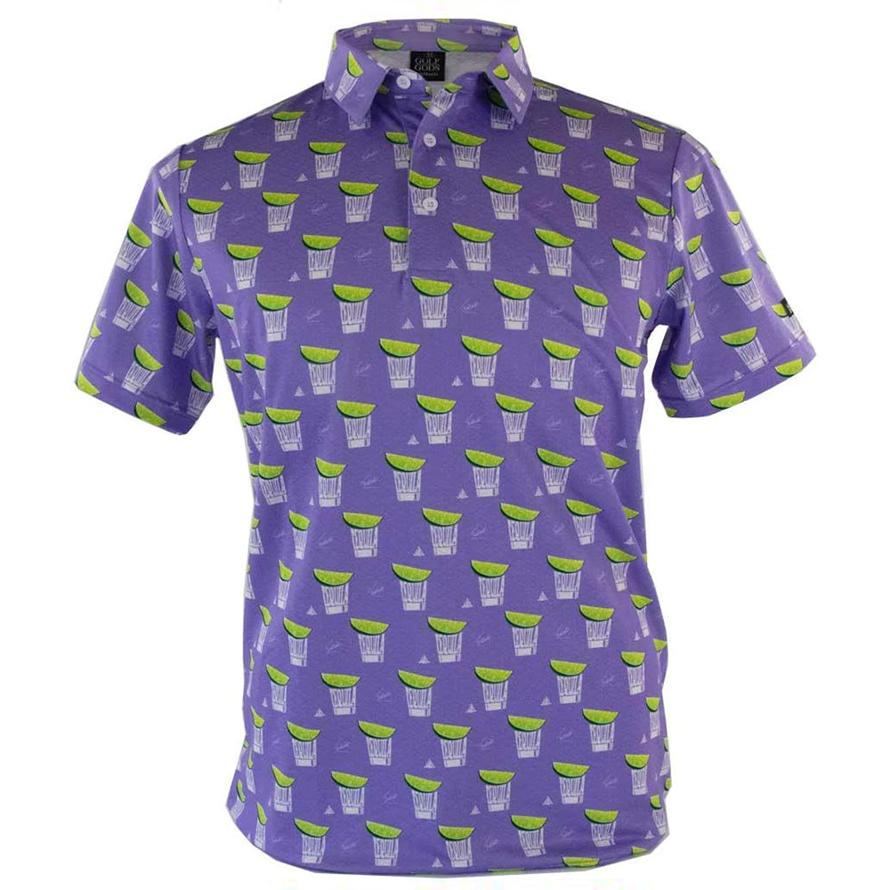 Golf Gods Cool Tech Performance Lick, Sip, Suck Tequila Polo Shirt