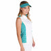 Green Lamb Erica Sleeveless Polo Shirt White Palm Model Front
