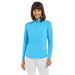 IBKUL Ladies Solid Long Sleeve Mock Neck Turquoise Front
