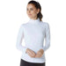 IBKUL Ladies Solid Long Sleeve Mock Neck White Front