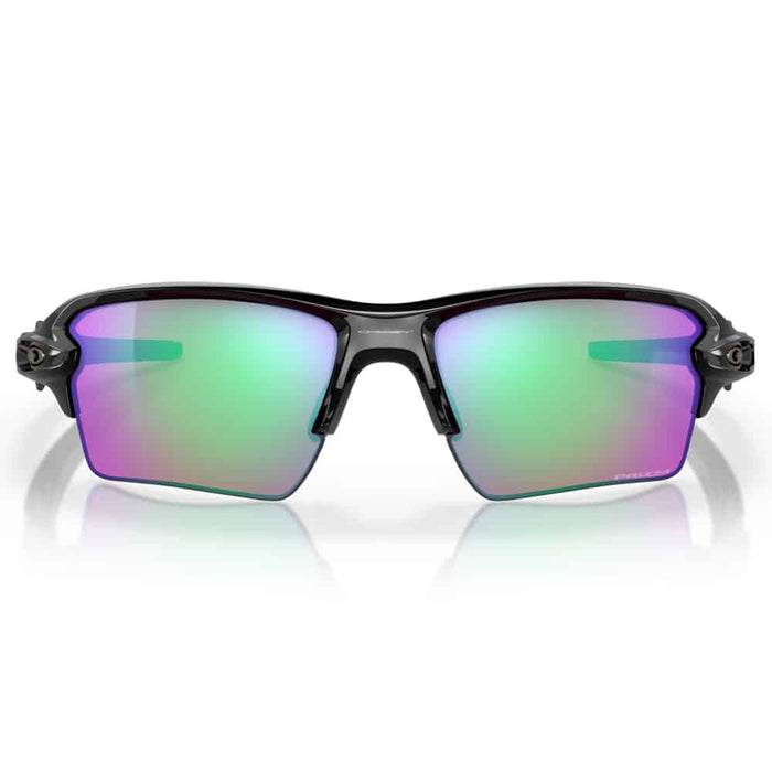 Oakley Flak 2.0 XL Sunglasses Polished Black Frame Prizm Black Lens Front View