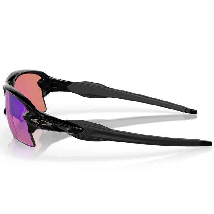 Oakley Flak 2.0 XL Sunglasses Polished Black Frame Prizm Black Lens Side View