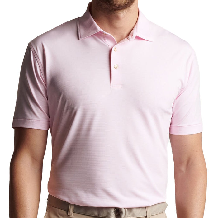 Peter Millar 2023 Jubilee Stripe Performance Jersey Polo Palmer Pink Front