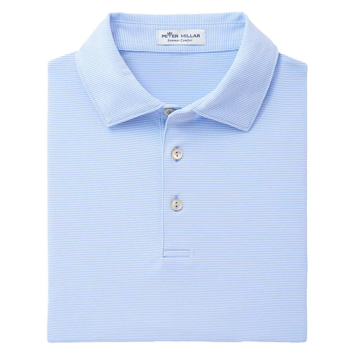 Peter Millar Jubilee Stripe Performance Jersey Polo Cottage Blue