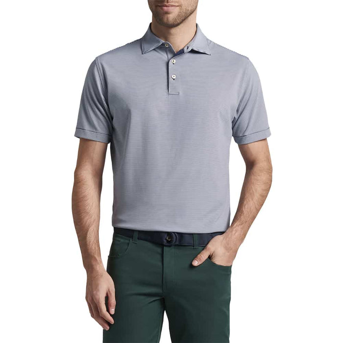 Peter Millar Jubilee Stripe Performance Jersey Polo Navy Model Front