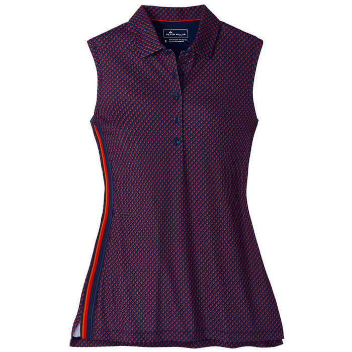 Peter Millar Ladies Perfect Fit Performance Sleeveless Polo Shirt Deco Star Front