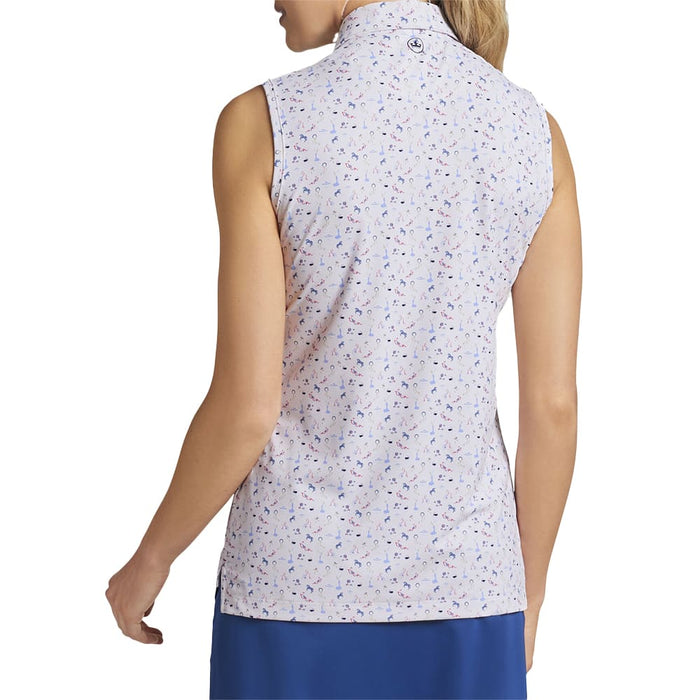 Peter Millar Ladies Perfect Fit Performance Sleeveless Polo Shirt In Vogue Model Back
