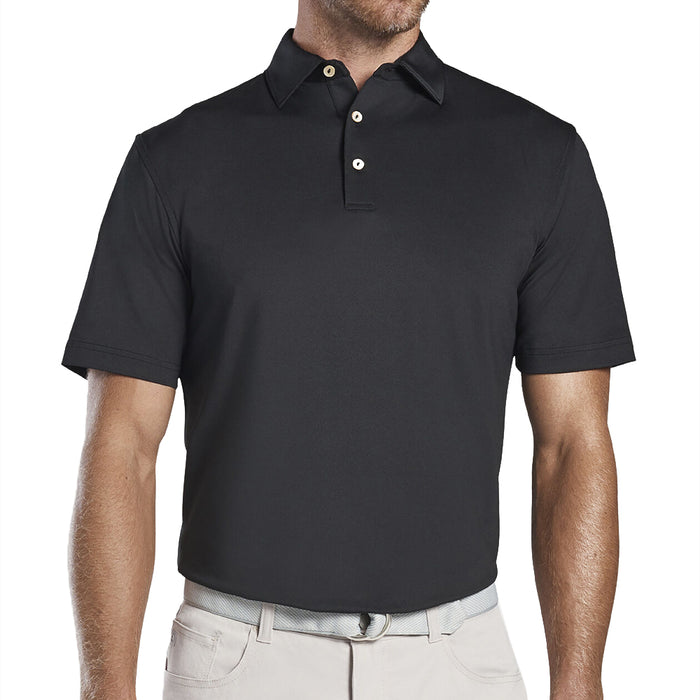 Peter Millar Solid Performance Stretch Jersey Polo Shirt Black