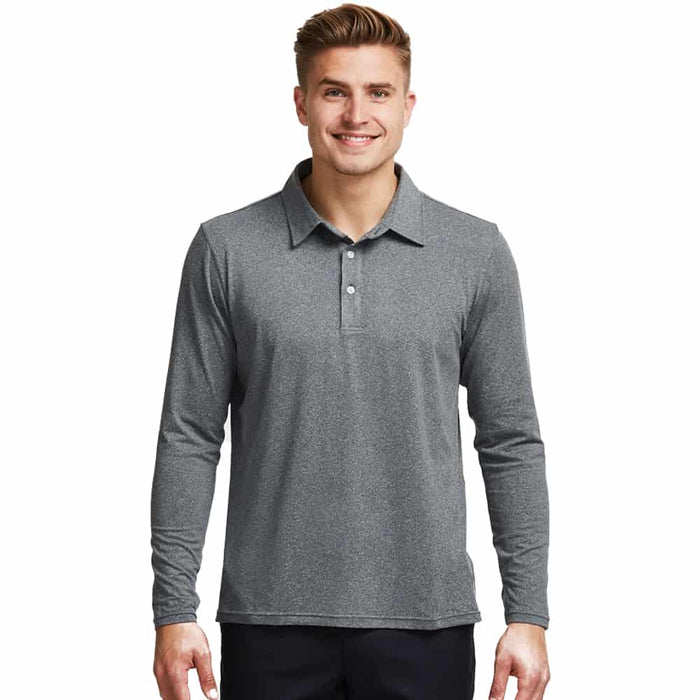 Solbari Active Long Sleeve Polo Shirt Dark Grey