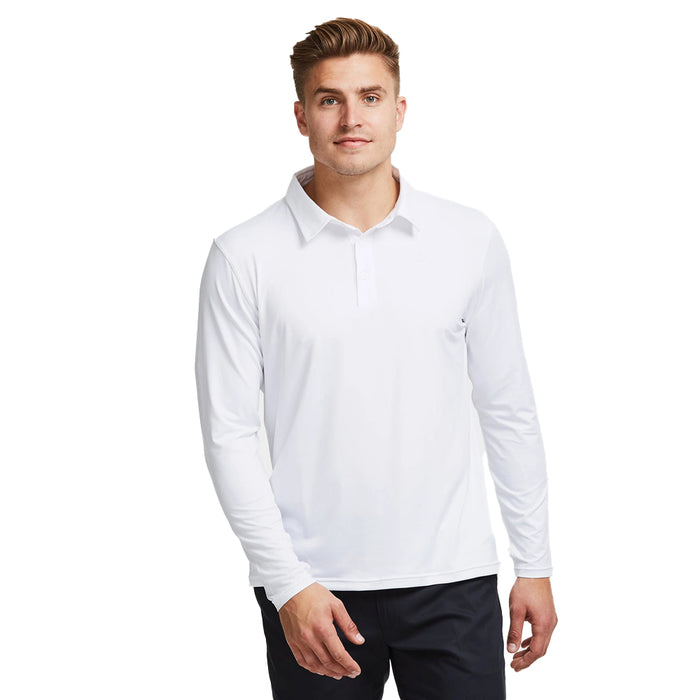 Solbari Active Long Sleeve Polo Shirt White