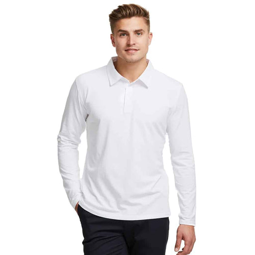 Solbari Sensitive Long Sleeve Polo Shirt White