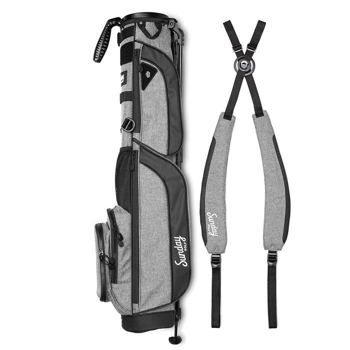 Sunday Golf Loma XL Stand Bag Heather Grey Straps