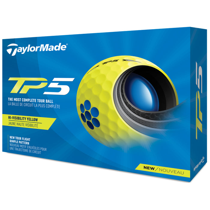 TaylorMade 2021 TP5 Golf Balls Yellow 1 Dozen