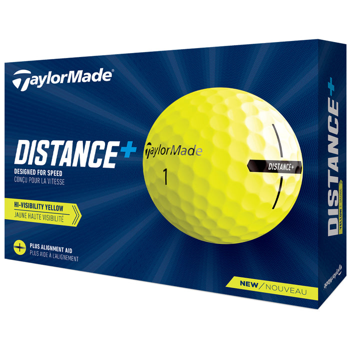 TaylorMade Distance+ Golf Balls Yellow 1 Dozen