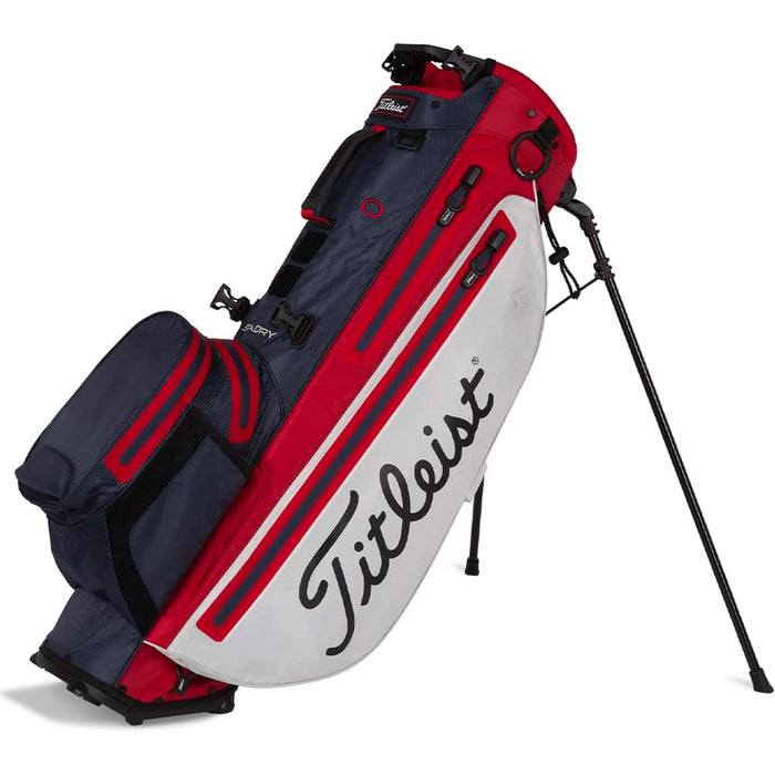 Titleist Players 4 Plus Stadry Waterproof Stand Bag White Navy Red Side